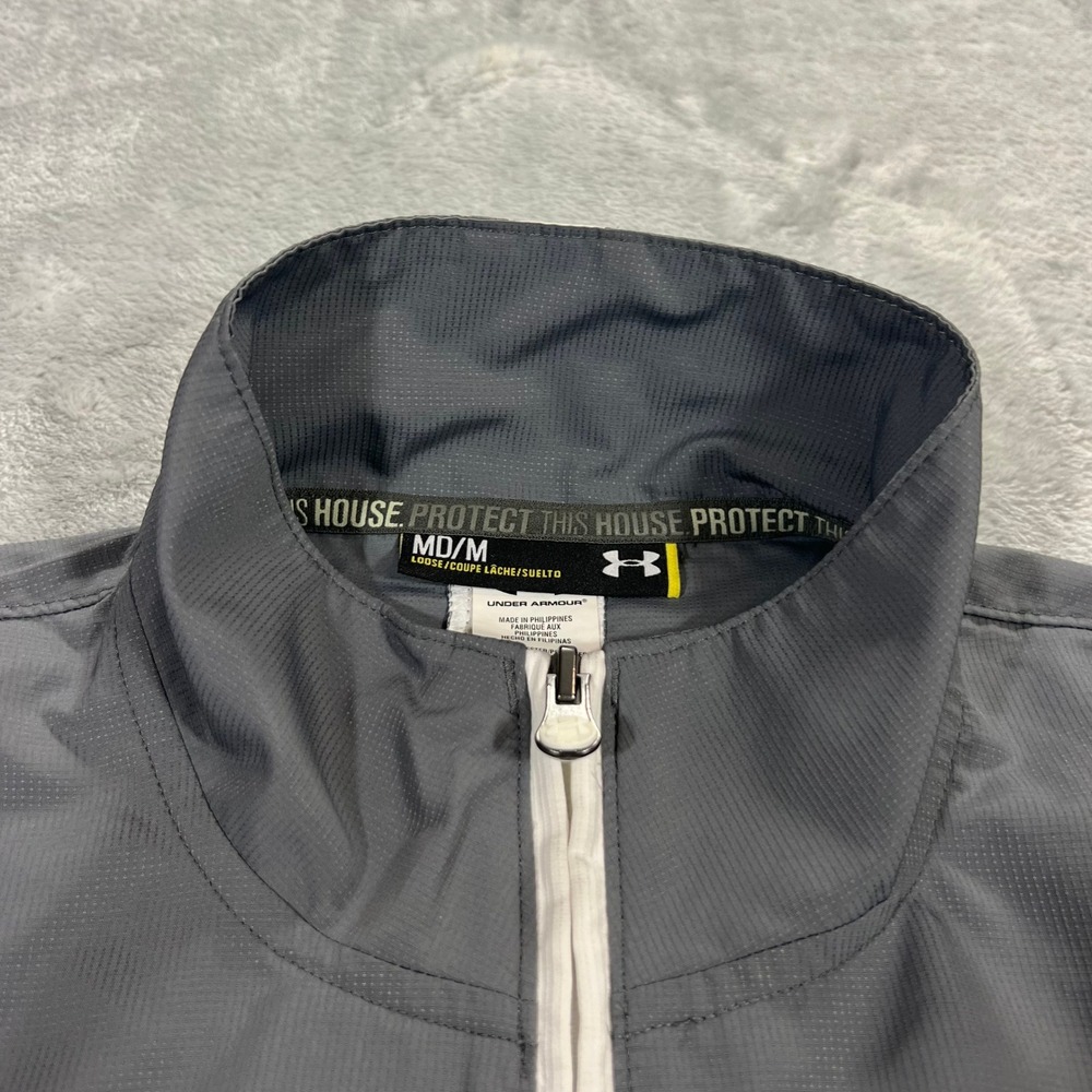 UNDER ARMOUR Pullover Mens Medium Grey Los Altos Football Quarter Zip - Picture 5 of 16